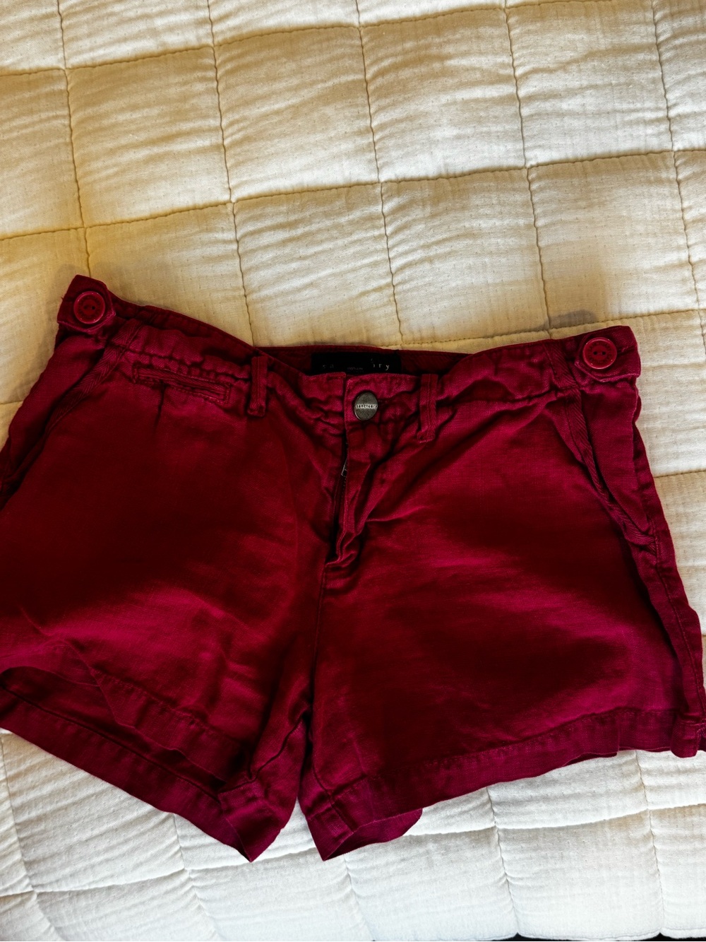 Women’s Maroon/ Red Linen Shorts by Sanctuary